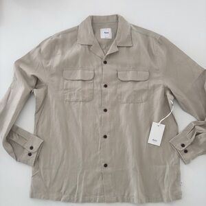 Katin Harland Linen Blend Button Down Shirt Men’s Size Large Vintage Khaki New
